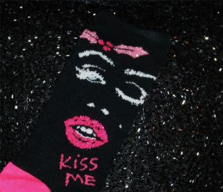 RARE Betsey Johnson MARILYN MONROE WINK FACE Lip KISS ME Pink 