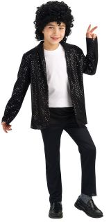   Boys Deluxe Black Michael Jackson Billie Jean Jacket Costume   Mich