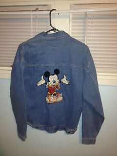 DISNEY MICKEY MOUSE EMBROIDERED BLUE JEAN JACKET SIZE MEDIUM