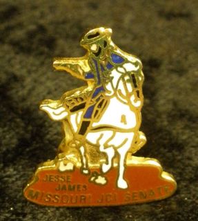 Missouri Jaycee JCI Senate Pin MINI Jesse James on Horse