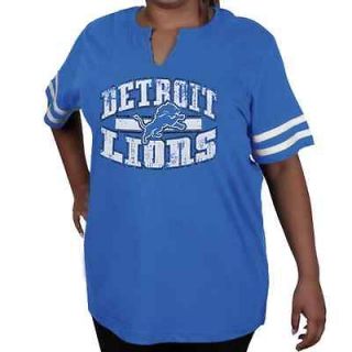 Detroit Lions Womens Plus Size Go For Two II T Shirt   Light Blue