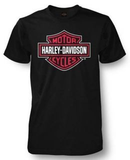 HARLEY DAVIDSO​N® MENS RED BAR & SHIELD, BLACK T SHIRT, 30290597 