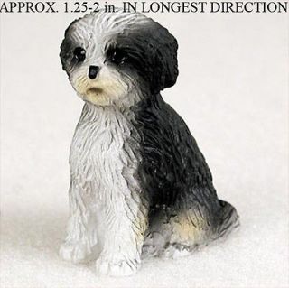 Shih Tzu Mini Resin Dog Figurine Black/White Puppy Cut