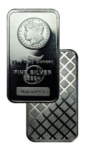 Ounce .999 Fine Silver Bar Highland Mint Morgan Dollar Design 