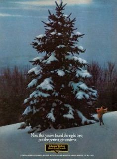   Johnnie Walker Black Label Scotch ad ~ 50 Christmas Tree Vs. Sharp Ax