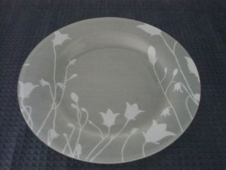 ARCOROC frosted salad plate with blue flowers FRANCE