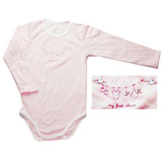 New Chicco cute pink girls baby bodysuits long sleeve 1 18 months soft 