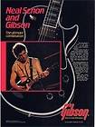 NEAL SCHON vtg 80s GIBSON SIGNATURE MODEL LES PAUL PINUP PRINT AD 