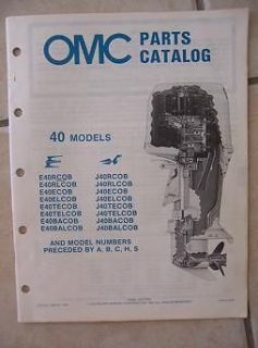 1985 OMC Outboard Parts Catalog 40 HP Boat Motor D
