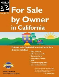 For Sale by Owner in California 8th Ed NOLO Sell House Instuctions 