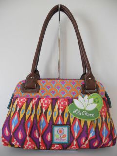 NWT $59 LILY BLOOM Waka Waka Ikat Recycled Satchel Handbag Purse 