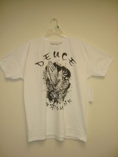 Deuce by Dussault Mens Sumi e Hands White T Shirt