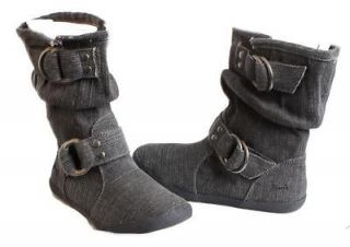 Blowfish Harnett Womens Boots Black Vintage Cannvas Medium Width