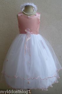 KC2 NEW PEACH TODDLER BIRTHDAY PARTY PAGEANT FLOWER GIRL DRESS 2 4 6 8 