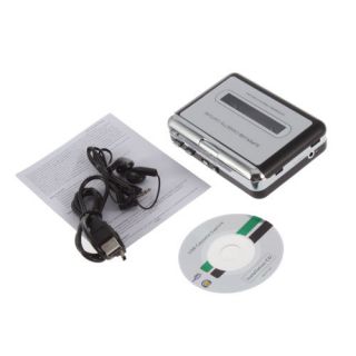 Portable USB Cassette Tape Converter to MP3 CD Player 3.5mm earphone 