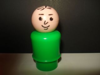 VINTAGE Fisher Price Little People All Plastic Green DAD FATHER 