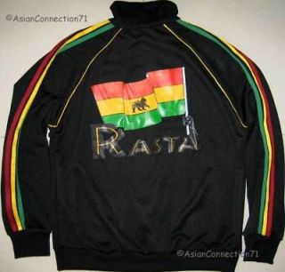 RASTA FLAG Lion of Judah Retro REGGAE Track Jacket S