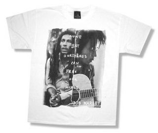 BOB MARLEY   FREE OUR MINDS REGGAE ZION WHITE T SHIRT   NEW ADULT 