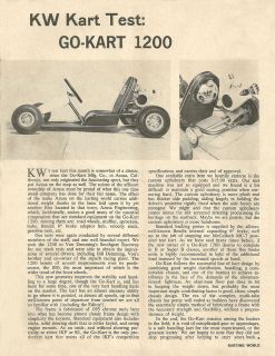 Vintage 1960s Karting World Go Kart 1200 Go Kart Test