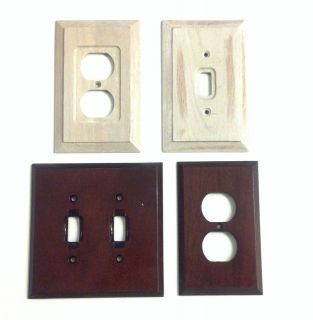 Wood Switch Plate Outlet Cover Natural Oak Cherry Wooden Receptacle