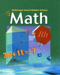 Littell Middle School Math Course 3 by Timothy Kanold, Laurie Boswell 