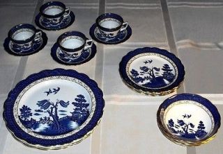 Antique, 20 piece, Royal Doulton, Booths, Real Old Willow porcelain 