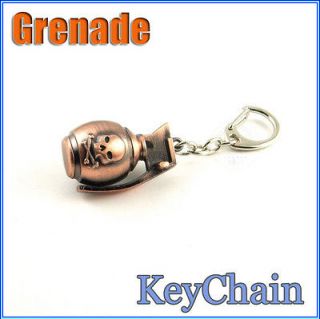 Cross Fire Grenade Miniature metal model Keychain ring Ornament 