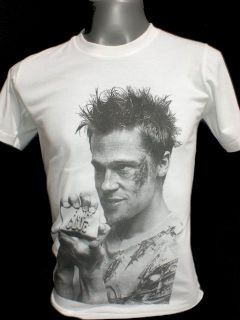 Brad Pitt Fight Club T Shirt S M L XL White Unisex