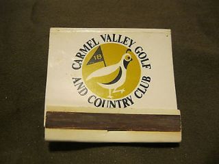 Vintage Carmel Valley Golf & Country Club Matchbook From 60s 90s 