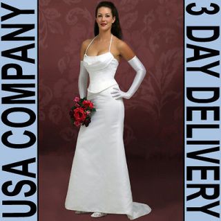 Chloe SEXY Halter Beach Wedding Dress Gown Size 06 White   Brand New!