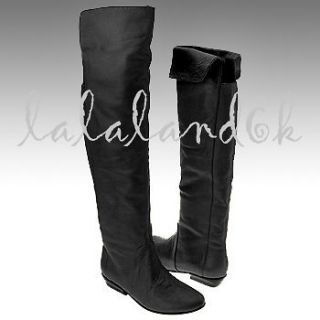 398 DOLCE VITA EVE BLACK OVER THE KNEE LEATHER TALL HEEL ITALY BOOTS 