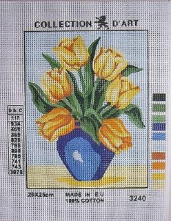 Needlepoint canvas  Bouquet of Yellow Tulips 3.240  Collection dArt