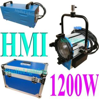 HMI 1200W 1.2K Watts Fresnel Light + Electronic Ballast + Case +Bulb 