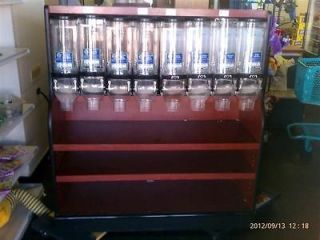   CABINET W/8 DISPENSERS FOR COFFEE BEAN, CEREAL, BULK CANDY, GRAINS,ETC