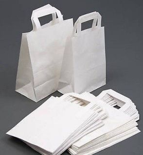 25 White Kraft SOS Paper Carrier Bags Small **Free Same Day 1st Class 