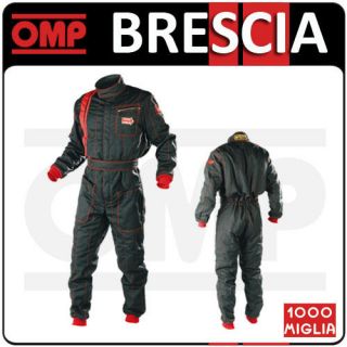 OMP BRESCIA MILLE MIGLIA RACE SUIT SIZE 56 BLACK/RED CLASSIC FIA 