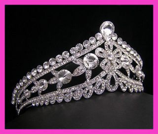 Wedding/Bridal crystal veil tiara crown headband CR212