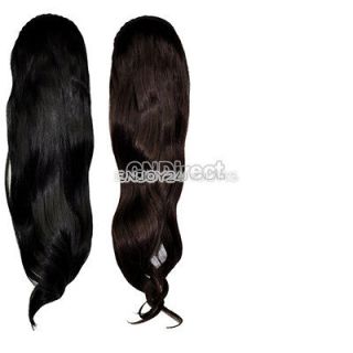 Braid Hoop Curly/Wavy 3/4 Fall Hair Wigs Hairpiece Headband Long Women 