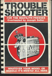 Troubleshooter manual for the multilith press by Joseph seller spiral 