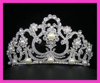 Wedding/Bridal crystal veil tiara crown headband CR218