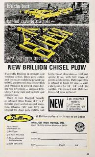 1969 Ad Brillion Chisel Plow Wisconsin Crawler Tractor Farming 