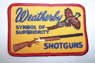 Vintage WEATHERBY Shotguns Embroidered Shoulder Patch 4.5 x 3