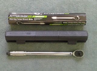 Pittsburgh Pro Click Stop Torque Wrench With Case, 1/4 Drive 