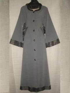Islamic Clothing Abaya/Hijab Jilbab Gown Caftan Grey Color With Scarf 