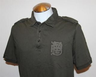 Authentic BURBERRY LONDON Mens T shirt Polo Olive Green Sz L,2XL Short 