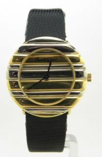 Ladies Bueche Girod Two Tone Manual Wind Watch w/Leather Band