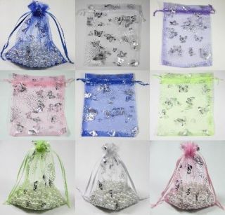 9x7/12x9/16x13cm Butterfly Organza Jewelry Packing Pouch Wedding Favor 