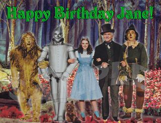 The Wizard of Oz Personalized Custom Edible Cake Image Topper 