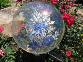 Gazing Ball Glass Globe Soap Bubble Floral Flower