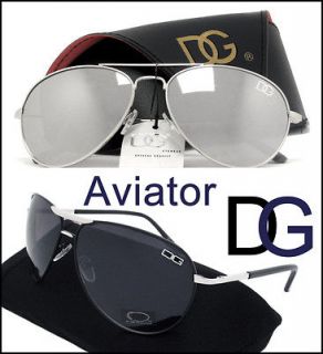 DG AVIATOR Designer Sunglasses 2 PACK SILVER MIRROR & BLACK SMOKE with 